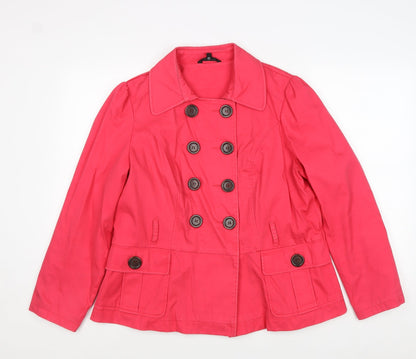Marks & Spencer Womens Pink Jacket Size 16 Button