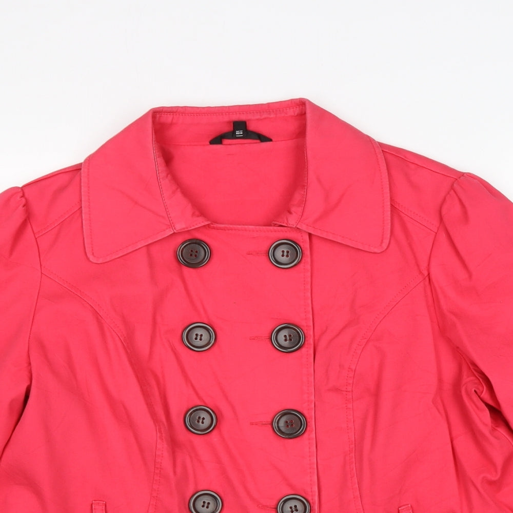 Marks and Spencer Womens Pink Jacket Size 16 Button