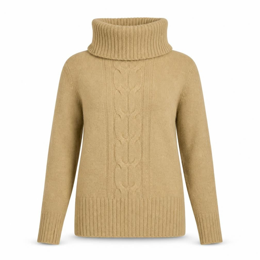 Sutherland Womens Brown Roll Neck Acrylic Pullover Jumper Size S - Size S-M
