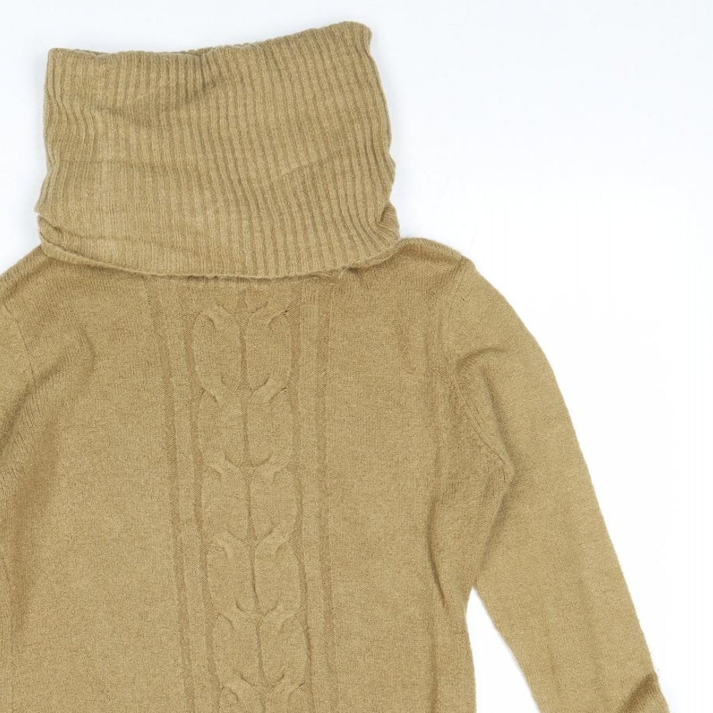 Sutherland Womens Brown Roll Neck Acrylic Pullover Jumper Size S - Size S-M