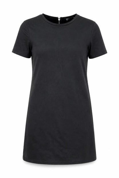 Zara Womens Black Polyester A-Line Size S Round Neck Zip
