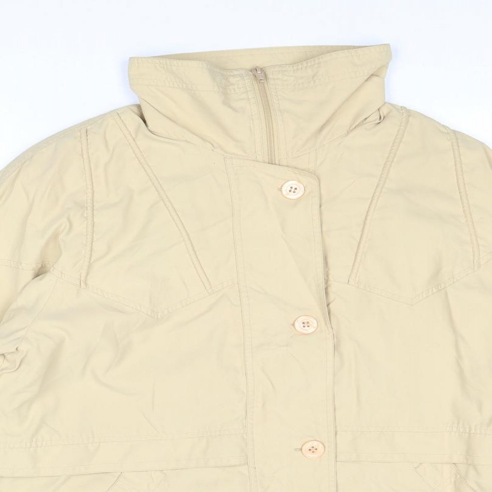 Nuage Womens Beige Pea Coat Coat Size 12 Zip