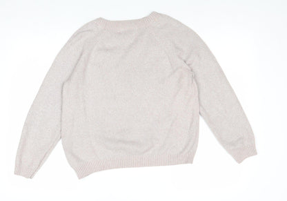 Vero Moda Womens Beige Round Neck Polyester Pullover Jumper Size M