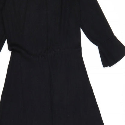 Dorothy Perkins Womens Black Viscose Fit & Flare Size 8 Round Neck Pullover