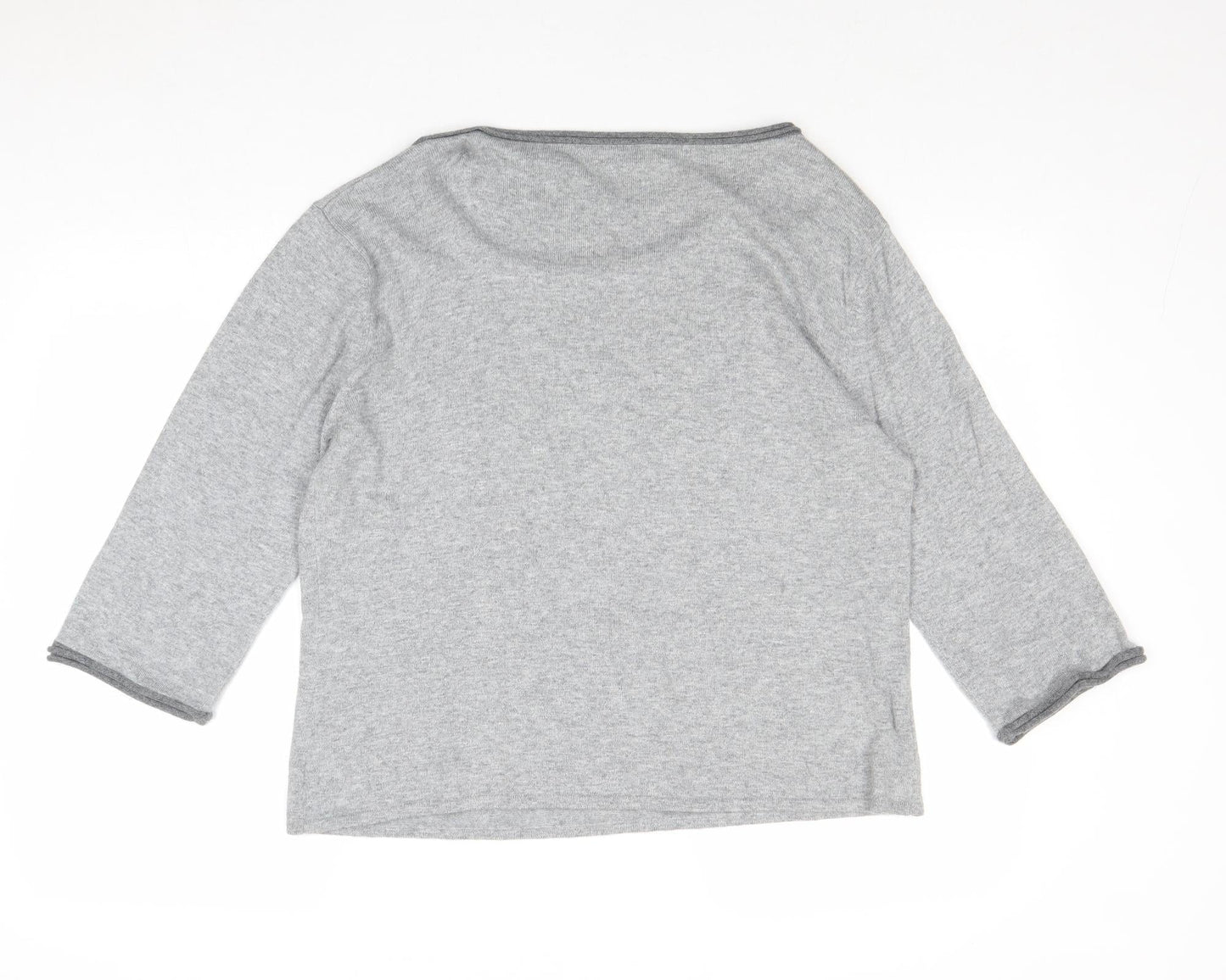 ALEX & CO Womens Grey Boat Neck Viscose Pullover Jumper Size 20