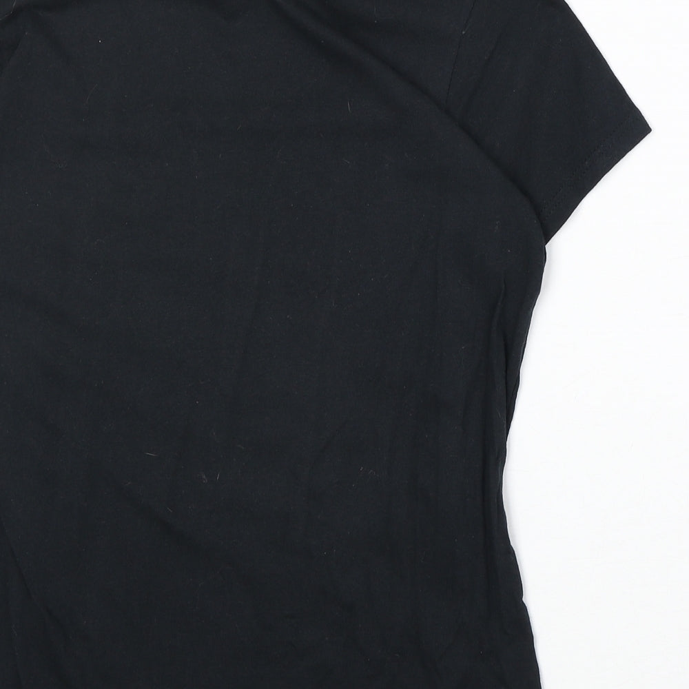 Gildan Womens Black 100% Cotton Basic T-Shirt Size M Boat Neck - Causing Havoc