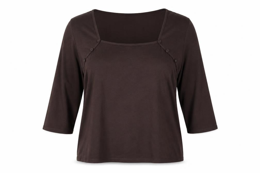 Country Casuals Womens Brown Viscose Basic T-Shirt Size XL Square Neck