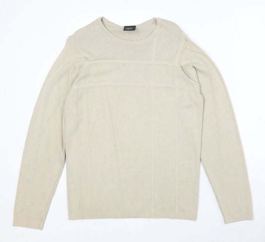 NEXT Womens Beige Round Neck Viscose Pullover Jumper Size S