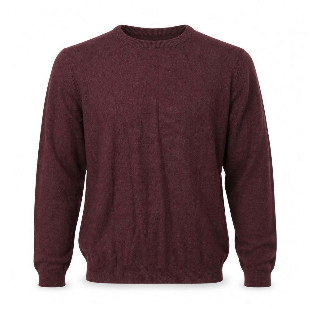 Pull&Bear Mens Red Round Neck Cotton Pullover Jumper Size S Long Sleeve