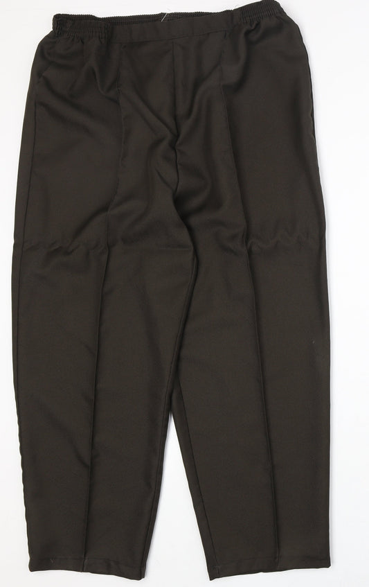 Amalina Womens Brown Polyester Trousers Size 22 Regular
