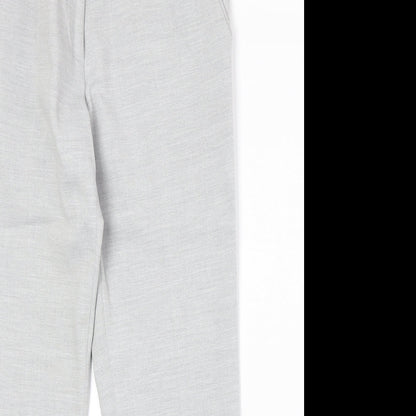 H&M Womens Grey Polyester Chino Trousers Size 12 Regular Zip
