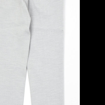 H&M Womens Grey Polyester Chino Trousers Size 12 Regular Zip