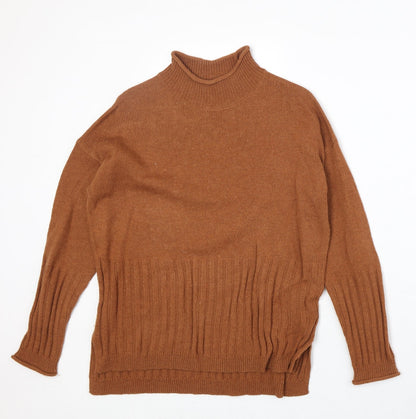 Marks & Spencer Womens Orange High Neck Acrylic Pullover Jumper Size S