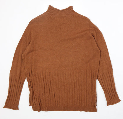 Marks & Spencer Womens Orange High Neck Acrylic Pullover Jumper Size S