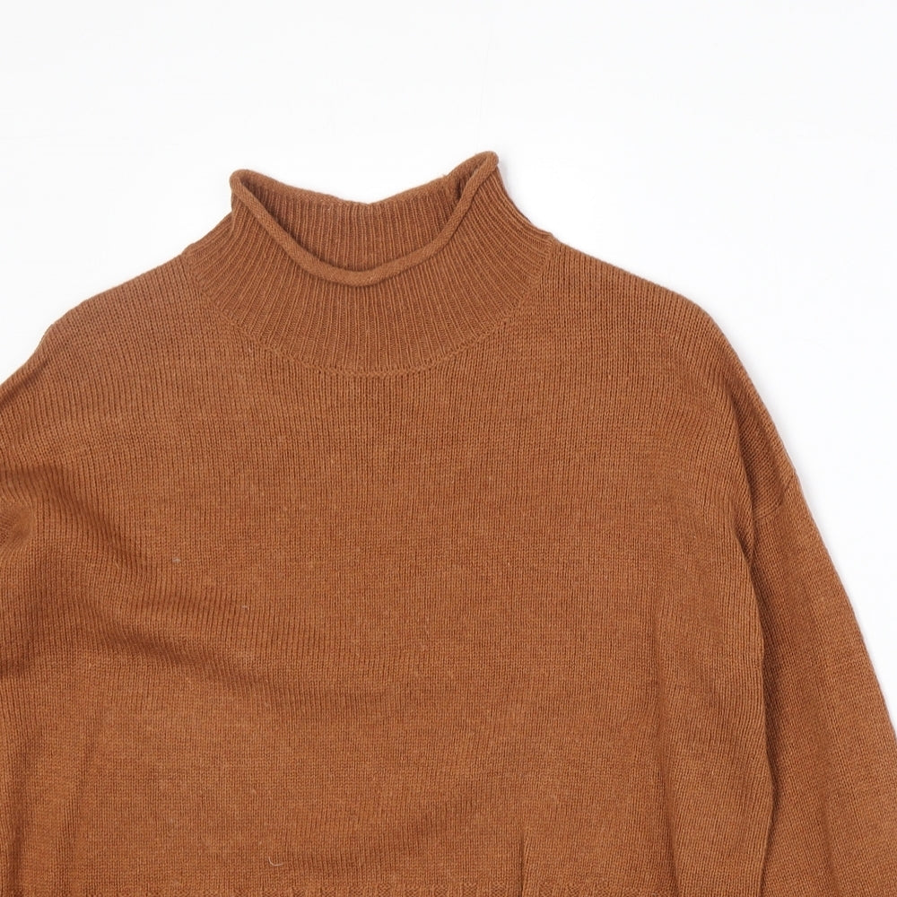 Marks and Spencer Womens Orange High Neck Acrylic Pullover Jumper Size S