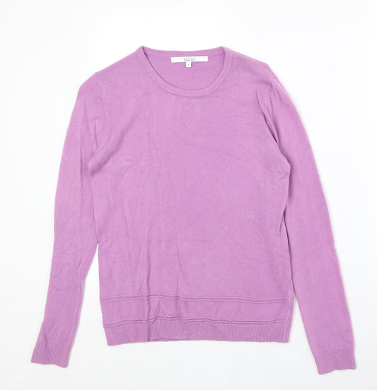 Vida Vi Womens Purple Round Neck Acrylic Pullover Jumper Size S
