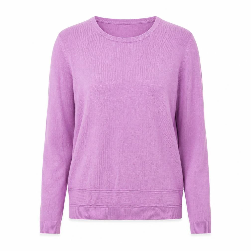 Vida Vi Womens Purple Round Neck Acrylic Pullover Jumper Size S