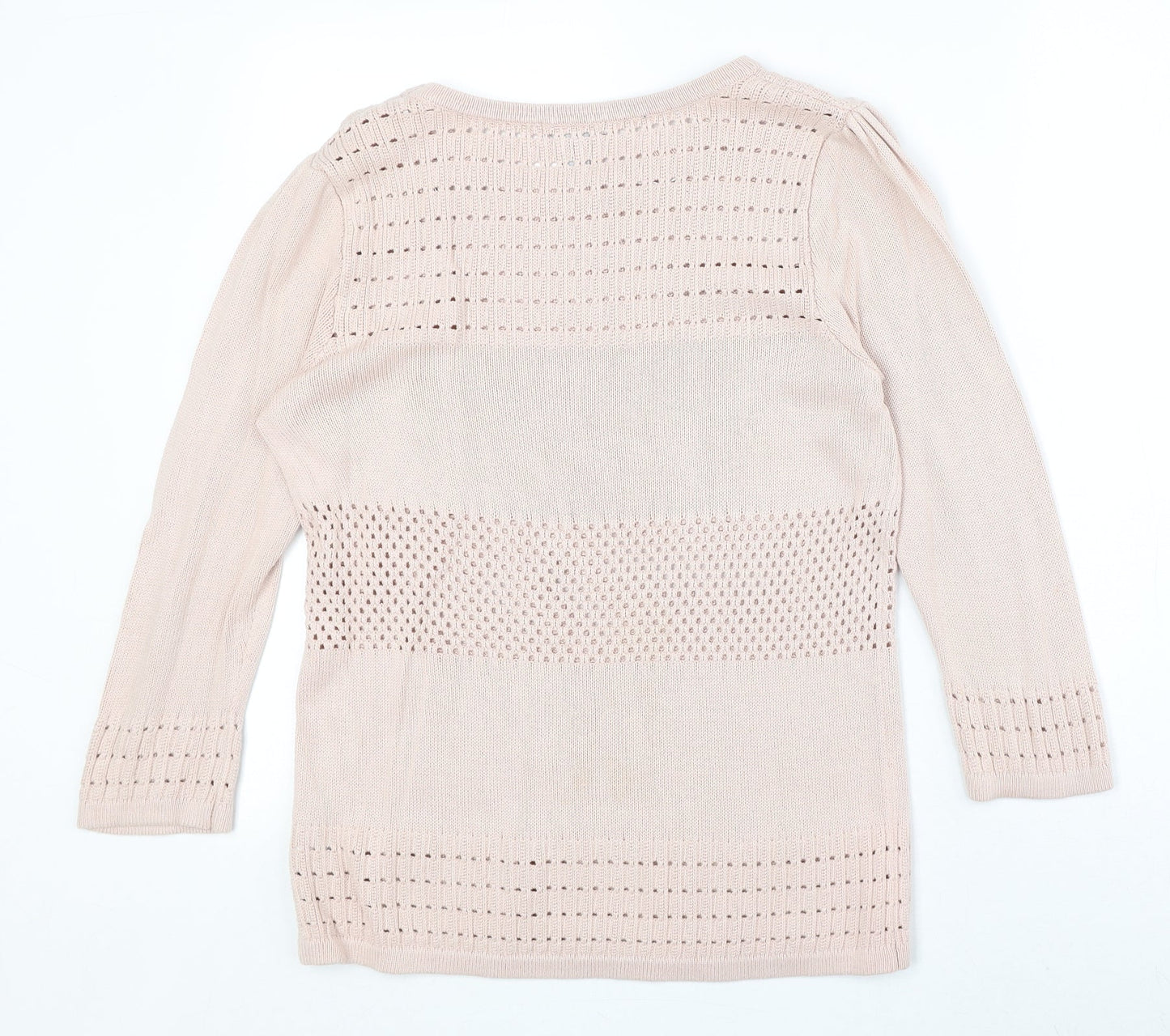 H&M Womens Pink Round Neck Viscose Pullover Jumper Size L