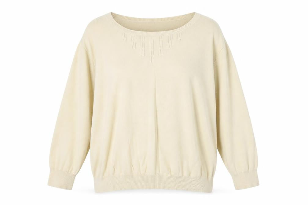 Cotsworld Womens Beige Round Neck Cotton Pullover Jumper Size XL
