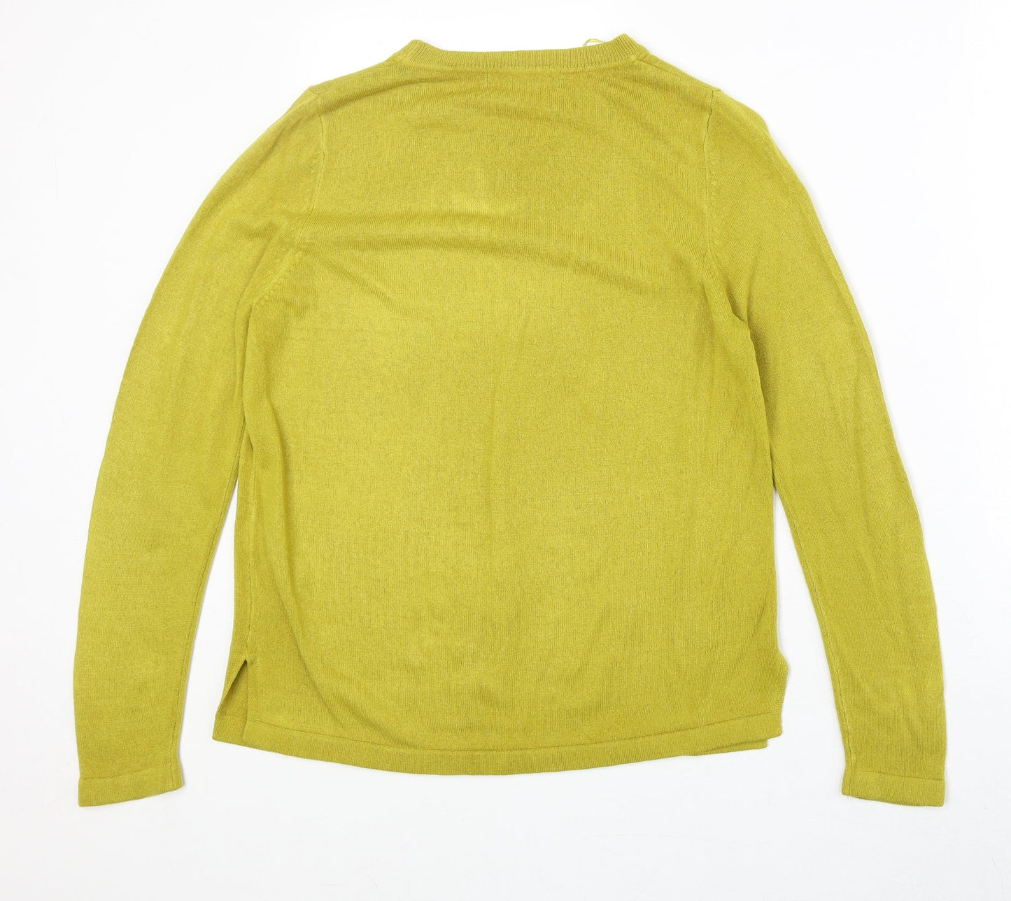 Marks and Spencer Womens Green Round Neck Acrylic Pullover Jumper Size 12