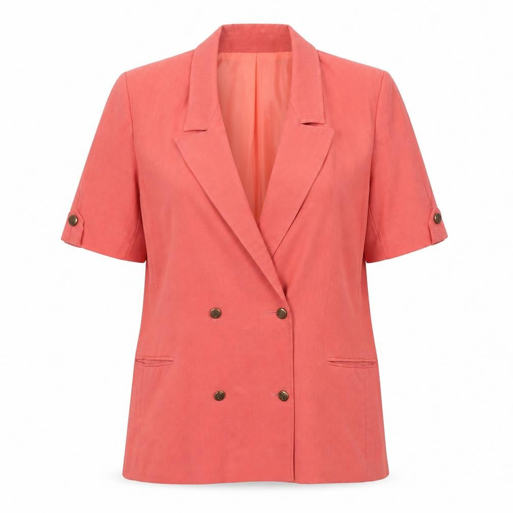 Preworn Womens Pink Polyester Jacket Blazer Size 14
