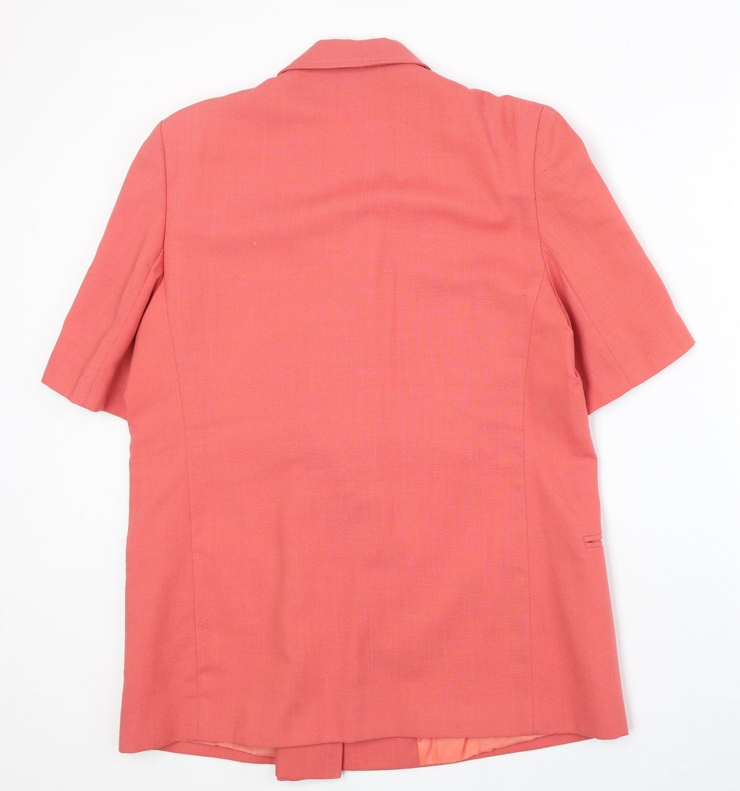 Preworn Womens Pink Polyester Jacket Blazer Size 14