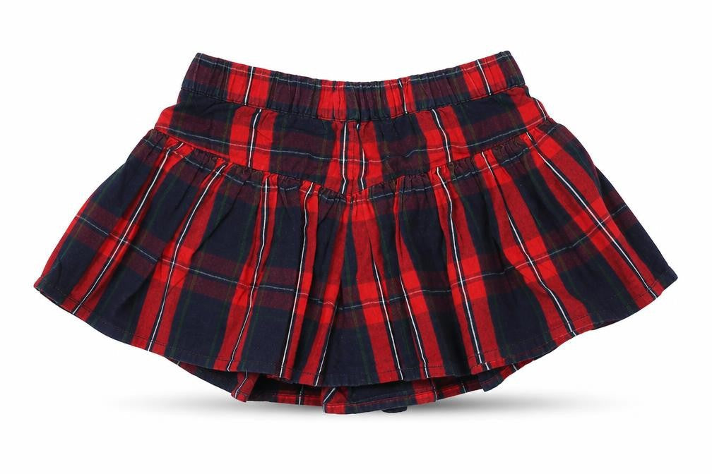 NEXT Girls Red Plaid 100% Cotton Pettiskirt Skirt Size 3 Years Regular Pull On