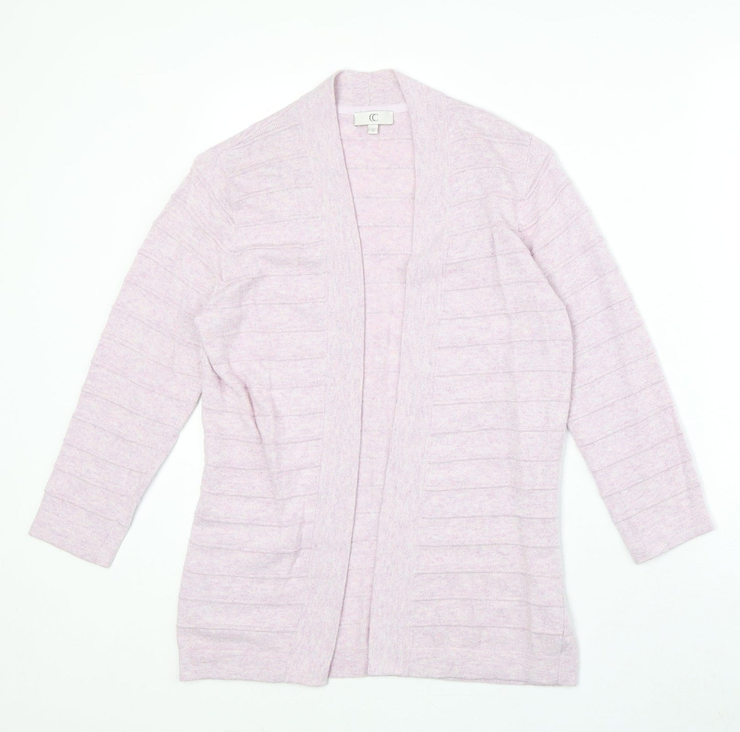 CC Womens Pink V-Neck Cotton Cardigan Jumper Size S