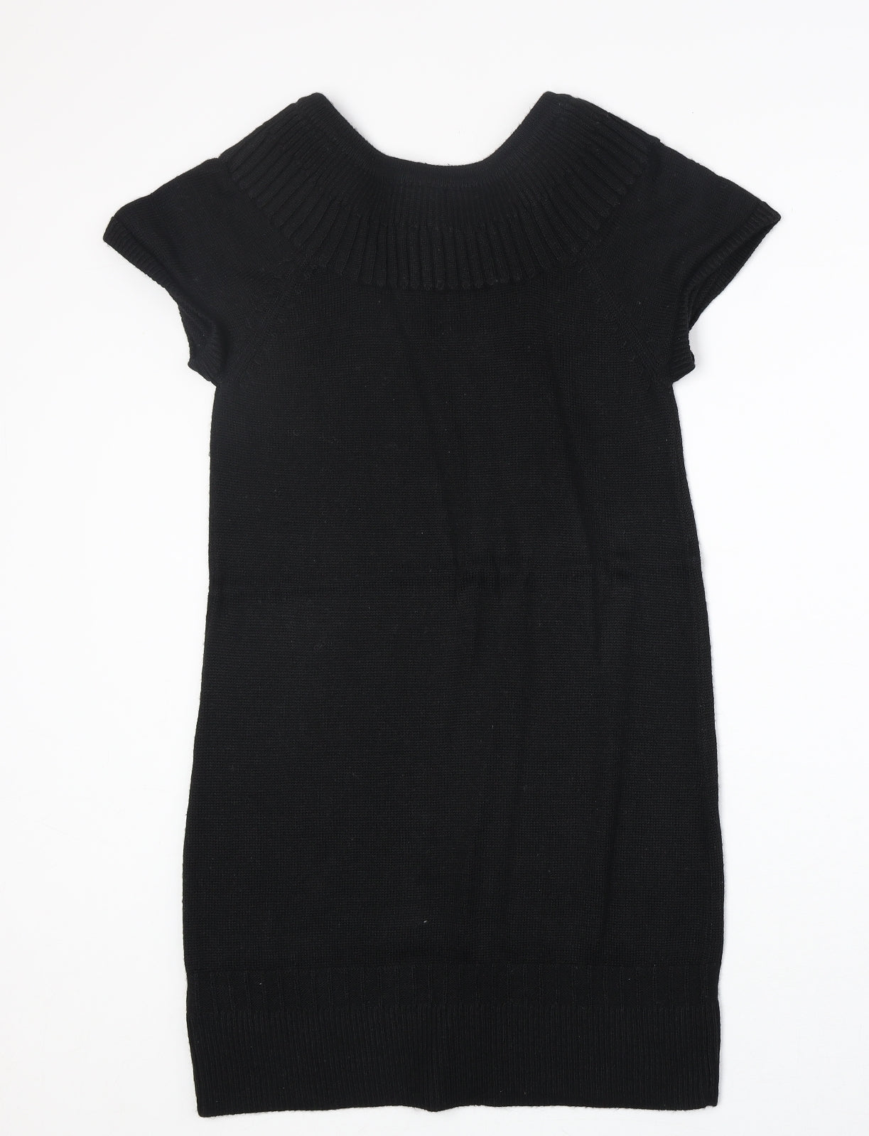 H&M Womens Black Acrylic Jumper Dress Size S Round Neck Pullover