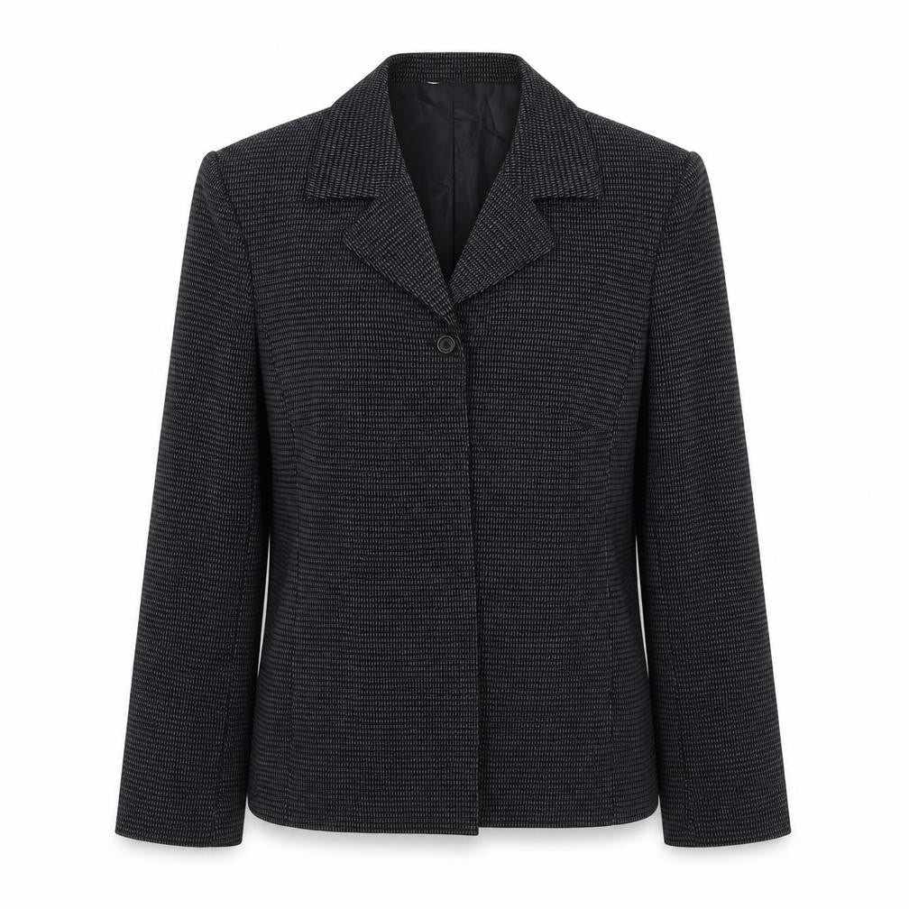 NEXT Womens Black Geometric Jacket Blazer Size 8 Button