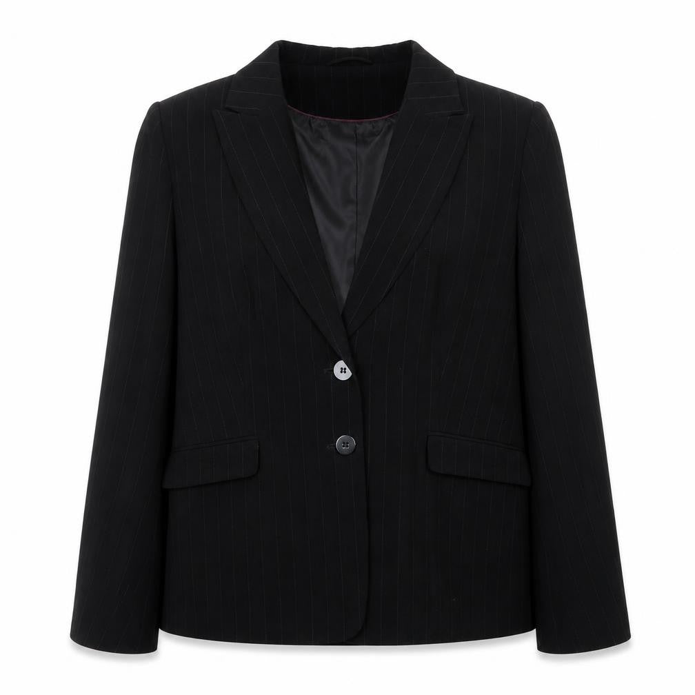 AMARANTO Womens Black Polyester Jacket Blazer Size 16