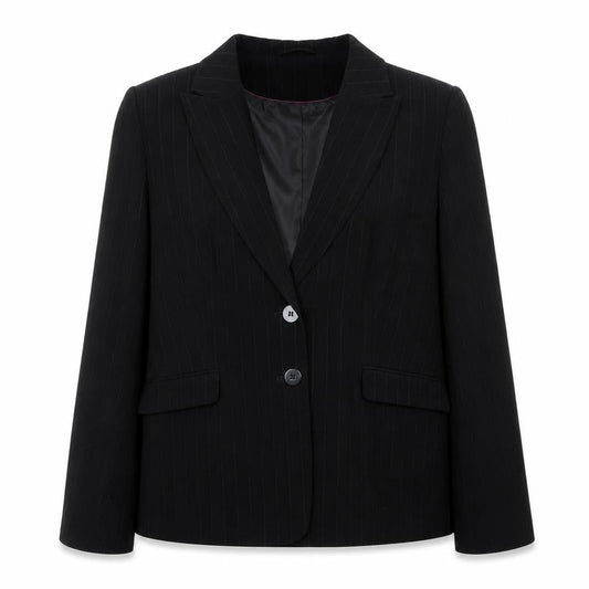 AMARANTO Womens Black Polyester Jacket Blazer Size 16