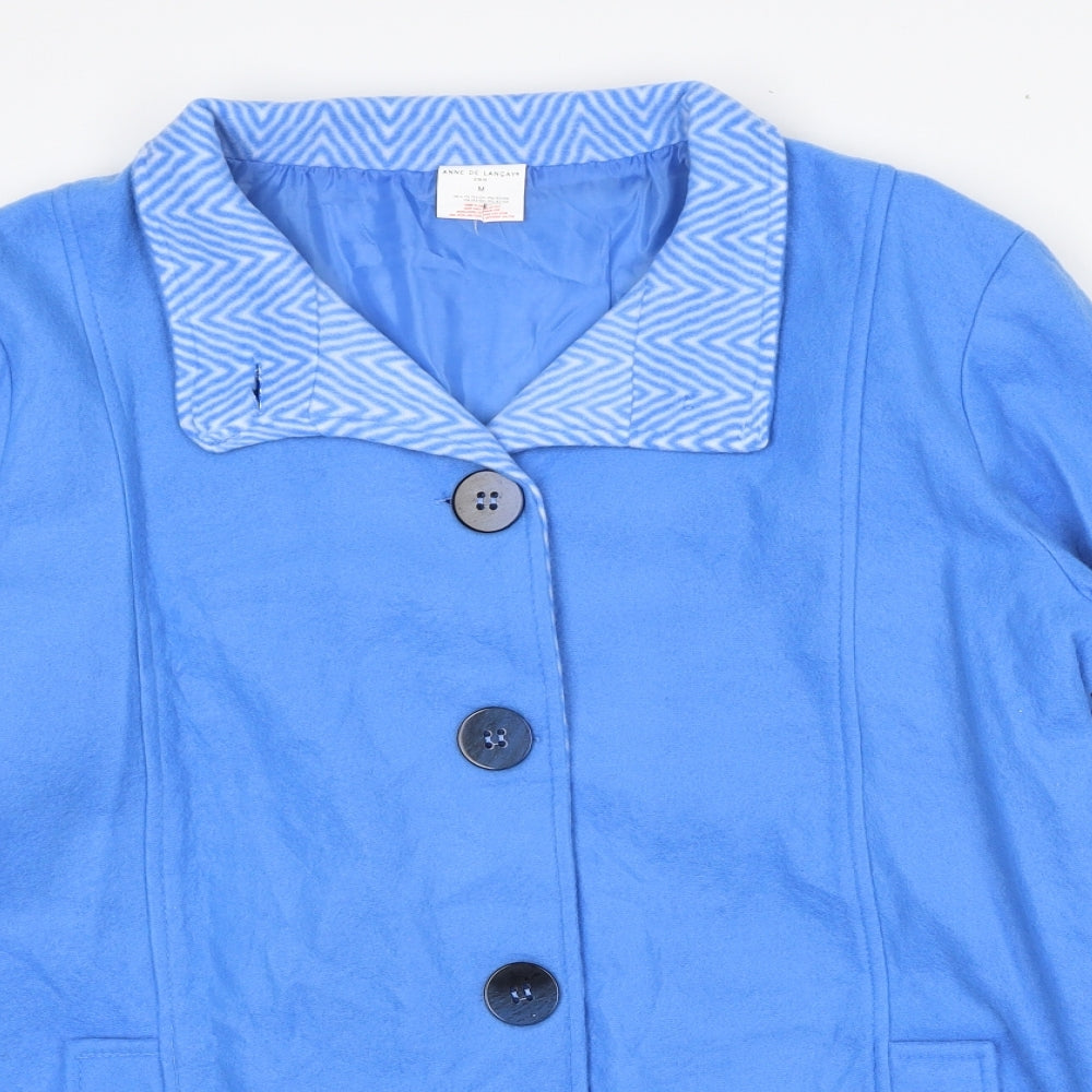 Anne de Lancey Womens Blue Jacket Size M Button