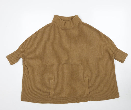 H&M Womens Brown Mock Neck Acrylic Pullover Jumper Size XS