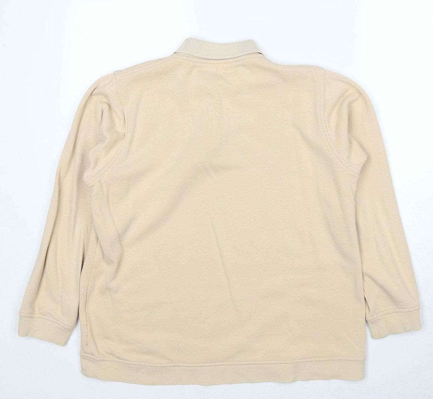 EWM Womens Beige Floral Cotton Pullover Sweatshirt Size 12 Pullover