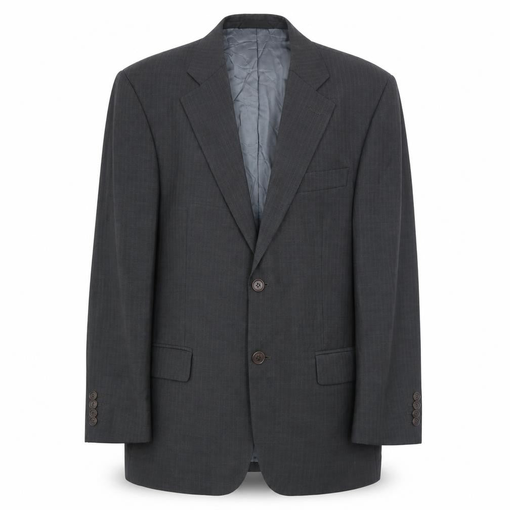 Marks & Spencer Mens Grey Striped Wool Jacket Suit Jacket Size 40 Regular