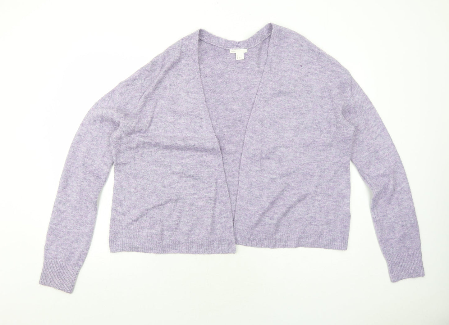 H&M Womens Purple V-Neck Acrylic Cardigan Jumper Size S