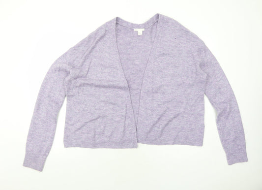 H&M Womens Purple V-Neck Acrylic Cardigan Jumper Size S