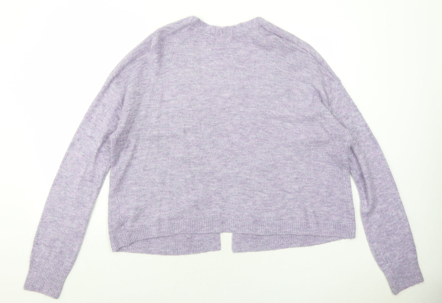 H&M Womens Purple V-Neck Acrylic Cardigan Jumper Size S