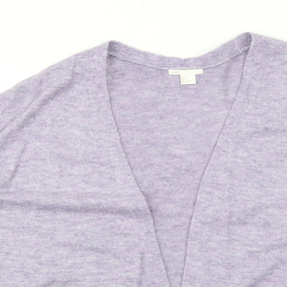 H&M Womens Purple V-Neck Acrylic Cardigan Jumper Size S