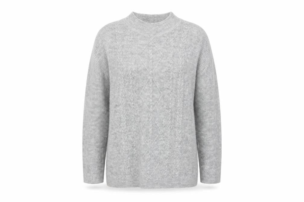 Peacocks Womens Grey Mock Neck Acrylic Pullover Jumper Size M