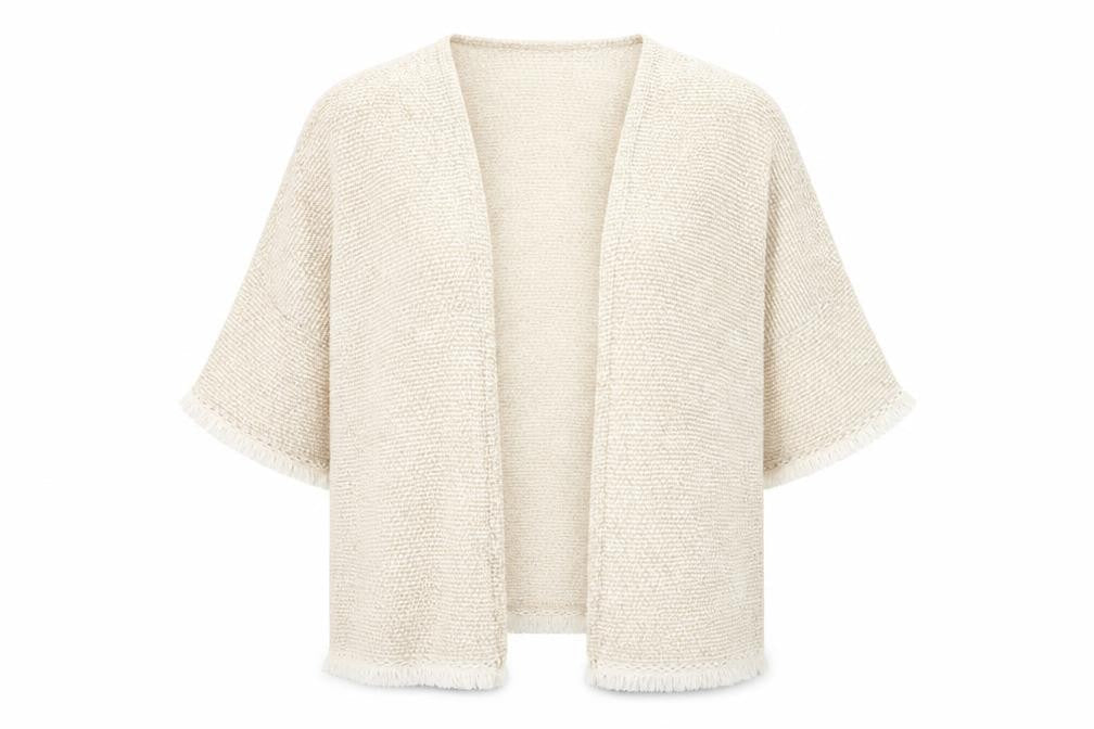 New Look Womens Ivory V-Neck Polyester Cardigan Jumper Size 12