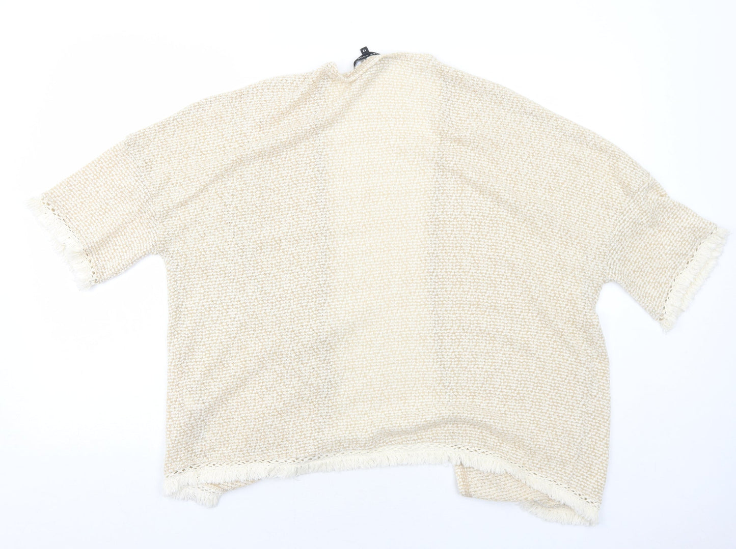New Look Womens Ivory V-Neck Polyester Cardigan Jumper Size 12