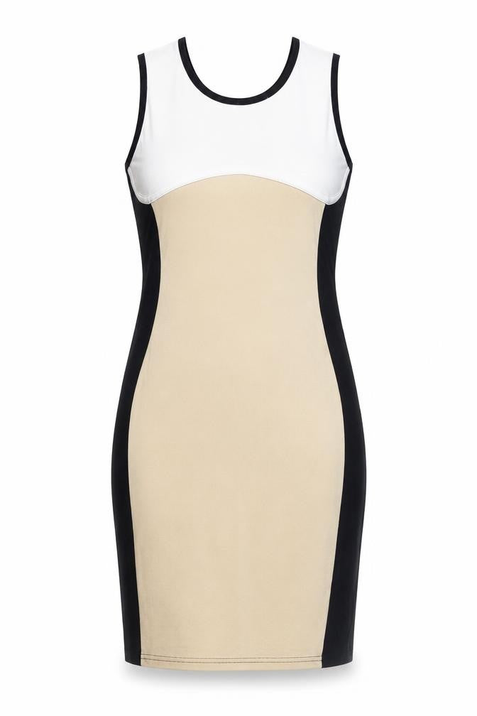 Polly Womens Black Colourblock Cotton Bodycon Size 12 Round Neck Pullover