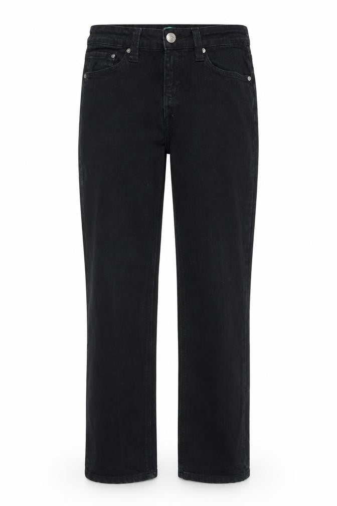 Polka Womens Black Cotton Straight Jeans Size 10 Regular Zip