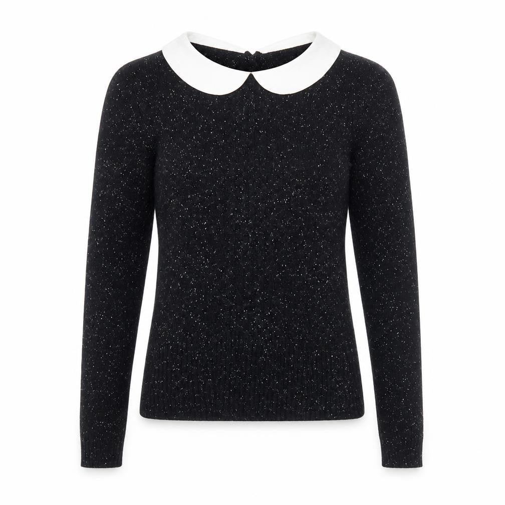 VERO MODA Womens Black Collared Nylon Pullover Jumper Size S