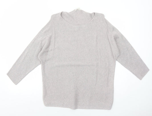 H&M Womens Purple Round Neck Viscose Pullover Jumper Size M