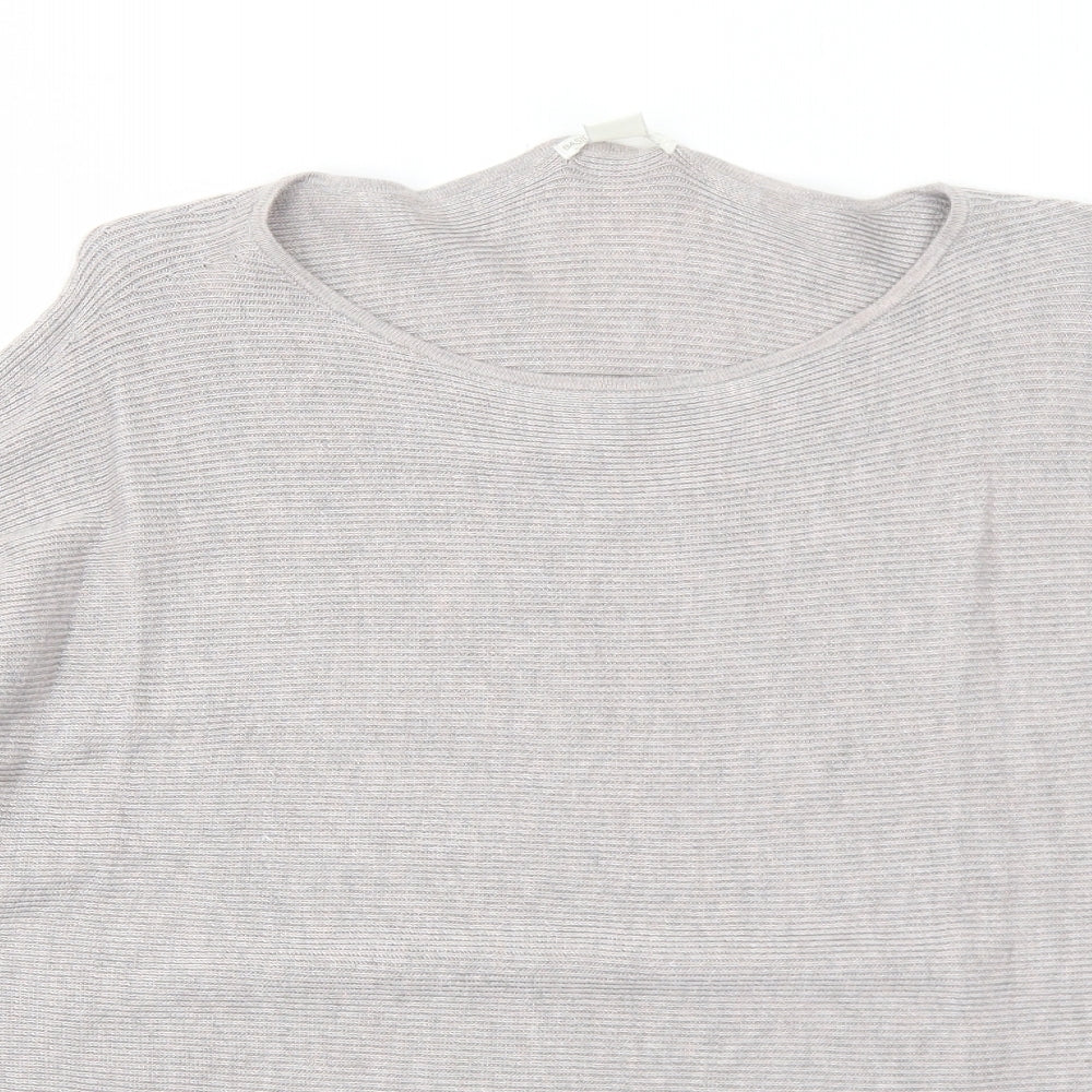 H&M Womens Purple Round Neck Viscose Pullover Jumper Size M
