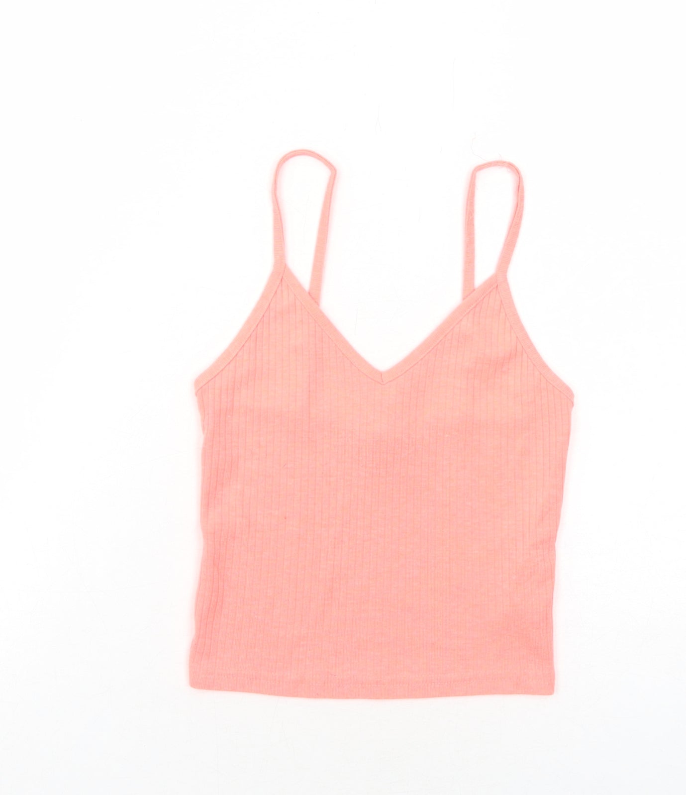 Topshop Womens Pink Polyester Basic Tank Size 6 V-Neck