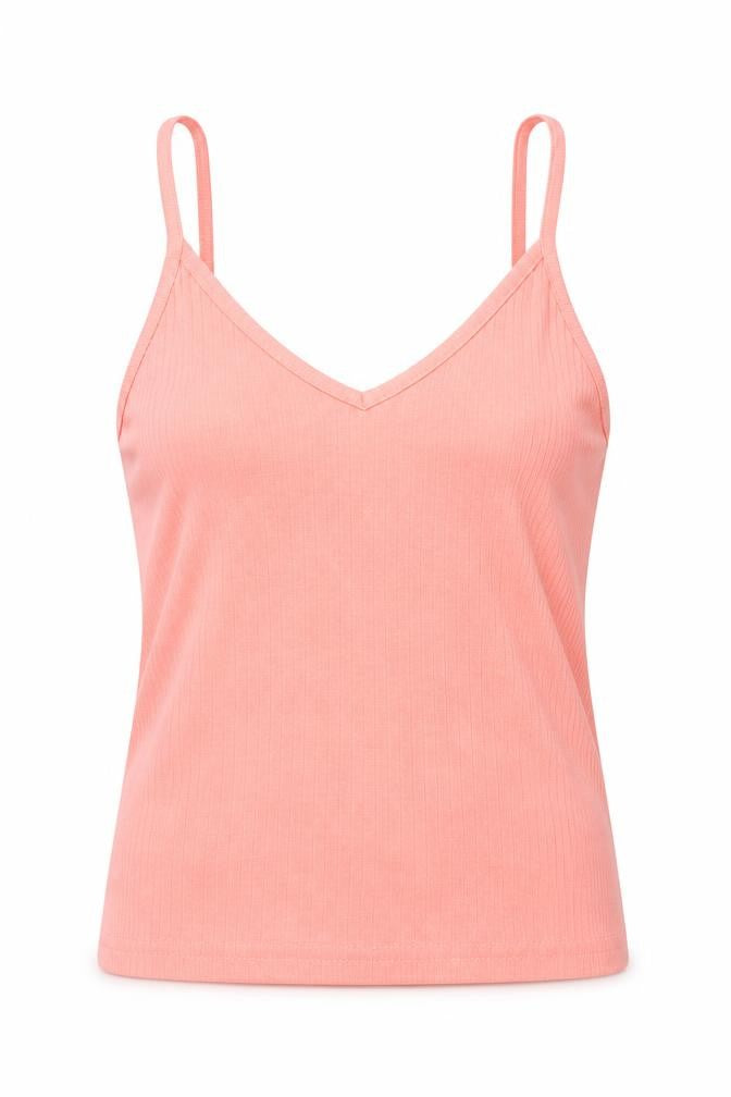 Topshop Womens Pink Polyester Basic Tank Size 6 V-Neck
